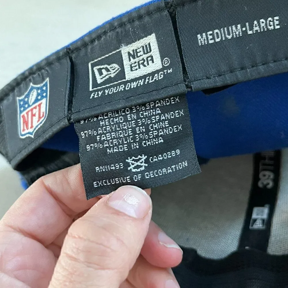 New York Giants Hat Cap Strap Back Blue White NFL Football Adjustable Mens